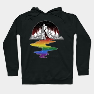 Gay Rainbow River Mountain Hoodie